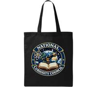 Exploring Science and Space Discoveries Natural Cotton Tote Bag Black