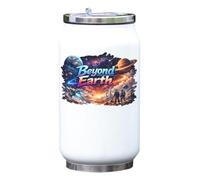Exploring Space and Distant Planets Vacuum Insulated Thermal Beverage Can Bottle White