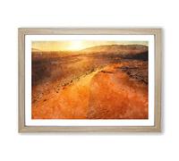 Exploring The Desert in Namibia Painting Framed Print | A2 Oak Framed Wall Art | Ready to Hang | Modern Landscape Picture | Living Room Bedroom Lounge Office