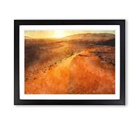 Exploring The Desert In Namibia Painting Modern Art Framed Print | A4 Black Framed Wall Art | Ready to Hang | Modern Landscape Picture | Living Room Bedroom Lounge Office
