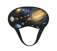 Exploring The Solar System Print Blackout Sleep Mask for Women & Men, Zero Eye Pressure Eye Mask for Travel and All - Around Sleep
