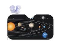 Exploring the Solar System -Print Car Windshield Sun Shade With Reflective Shield - Universal Fit For Most Vehicles, Blocks Heat & UV Rays, Includes Installation Suction Cups.