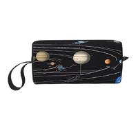 (Exploring The Solar System) Print Compact Travel Pouch - Lightweight Handheld Organizer, 600d Oxford Fabric & Foam Padding, Gym Essentials