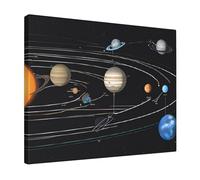 Exploring The Solar System -Print Modern Frameless Wall Art 16x20 Inches, Abstract Prints for Living Room Bedroom, Home Decor Gift, Ready to Hang Canvas.