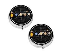 Exploring The Solar System Print Pill Box 3 Compartment Medicine Pill Case,Portable for Pocket Or Purse Pill Organizer Decorative Metal Medicine Vitamin Organizer Unique Gift