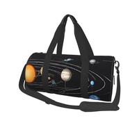 (Exploring The Solar System) Print Round Large Travel Bag - Multi-Compartment Organizer Lightweight for Trips & Sports
