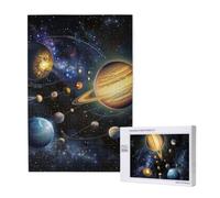 Exploring the Solar System Printed 1000 Piece Jigsaw Puzzle for Adults, Cut Brain Teaser Game for Family Home Decor Gift(29.5x19.7 Inch)