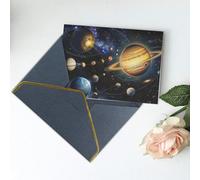 Exploring The Solar System Printed Blank Greeting Card-Christmas Card,Thank You Cards,Party Invitation Card Festival Greeting Cards & All Occasion Black