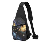 Exploring The Solar System Printed Chest Bag Sling Bag for Men Women, Outdoor Crossbody Fanny Packs Hiking Chest Packs Sport Daypacks