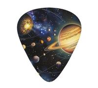 Exploring The Solar System Printed Custom 12 Pieces Guitar Pick In A Box,The Pick Makes Sound Clear, Ukulele, Electric Bass (0.46 0.71 0.96mm)