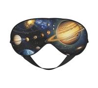 Exploring The Solar System Printed Eye Mask,Blackout Sleep & Eye Mask for Women,Sleep Mask with Adjustable Strap, Suitable for Both Bedtime and Travel