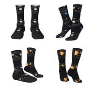 Exploring The Solar System Stylish Adult Socks Breathable, Comfortable Fit For Daily Wearsports For Footwear Fashion With Allover Print Design