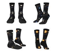 Exploring The Solar System Stylish Adult Socks Breathable, Comfortable Fit For Daily Wearsports For Footwear Fashion With Allover Print Design