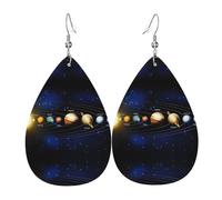 Exploring The Solar System Women'S Drop-Shaped Leather Earrings Are Suitable For Parties, Holiday Parties And Gifts.
