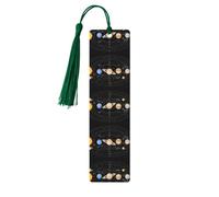 Exploring The Solar System Wooden Bookmark Exquisite Natural Wood Bookmarks with Double Sided Full Print Design Gift for Book Lovers, Teachers, and Students