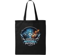 Exploring the Wonders of Impossible Physics Natural Cotton Tote Bag Black