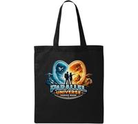 Exploring Worlds in Parallel Universes Natural Cotton Tote Bag Black
