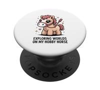 Exploring Worlds On My Hobby Horse Kids Fantasy PopSockets Adhesive PopGrip