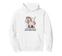 Exploring Worlds On My Hobby Horse Kids Fantasy Pullover Hoodie