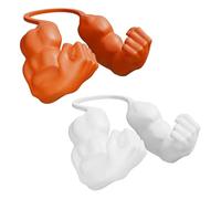 Explorinox Cat Muscular Arms, 3D Printed Muscle Arms Costume for Pets, Funny Cat Dress Up Accessories, Lightweight Neck Hanging Prop for Halloween Photo Shoot and Cats Lovers Gift (White & Orange)