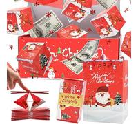 Explosion Box, 1 Set Explosion 10PCS Folding Bouncing with Christmas Patterns DIY for Festival Surprising Red, Money For Cash