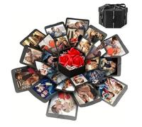 Explosion Box,6 Faces DIY Photo Gift Box Photo Album Scrapbook Folding Gift Box Handmade Commemorative Album for Birthday Valentine's Day Wedding Memory