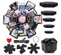 Explosion Box, Explosion Gift Box with 6 Faces, Surprise DIY Photo Box Gift Scrapbook Folding Gift Box Handmade Commemorative Album for Wedding Birthday Valentine Anniversary Christmas Festival