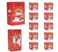 Explosion Box Set, 10Pcs Folding Bouncing Pop-Up Box with Snowman Pattern, Surprise for Christmas Birthday Anniversary, Red