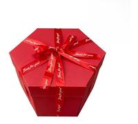 Explosion Box-Surprise DIY Photo Album Gift Box, Multi Layer Hexagon ExplosionBox with Ribbon, Creative Handmade Personalized Scrapbook Folding GiftBox for Birthday, Christmas, Valentine's Day