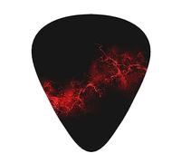 Explosion Burst Red Black 12pcs Guitar Cubes, 3 Thickness Includes 0.46mm, 0.71mm, 0.96mm, with Organizer Storage Box