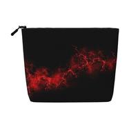 Explosion Burst Red Black A Versatile Travel Makeup Bag, Ideal for Daily Routines and Business Journeys