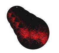 Explosion Burst Red Black Car Air Freshener Cards Set of 4 Pieces Long Lasting Hanging Scented Cards for Bedroom Wardrobe Car Aromatherapy Tablets for Men Women Rearview Mirror Pendant