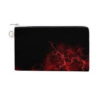 Explosion Burst Red Black Coin Purse Lightweight Change Purse Mini Zipper Tool Bag Canvas Coin Wallets,Women Men