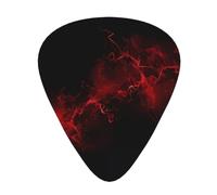 Explosion Burst Red Black Fashion Colour Guitar Picks 12 Packï¼Œ For Acoustic Guitar Electric Guitar Ukulele