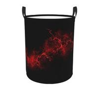 (Explosion Burst Red Black) Foldable Laundry Basket with Handles Clothes Hamper Dirty Clothes Bag Storage Bin for Laundry Room and Home Organization