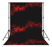 Explosion Burst Red Black Lightweight Photo Backdrop Soft Background For Indoor Shooting, Party & Live Streaming - 5x7ft