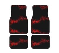 Explosion Burst Red Black Print Car Floor Mats 4-Piece Set Anti-Slip Cushion Fit Cars Trucks SUV Year-Round Use