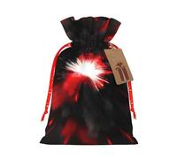 Explosion Burst Red Black Print Christmas Bag Holiday Present Sack Xmas For Seasonal Decor Gift Wrapping