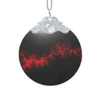 Explosion Burst Red Black print Golden Glass Round Pendant - fit for holiday decoration, home and office decor