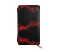 Explosion Burst Red Black Print Leather Long Clutch Wallet â€“ Fashionable Personalized Wallet, Multiple Card Slots, Gift Ready, Black, One Size