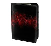 Explosion Burst Red Black Print Passport Holder for Travel,Wallet Case RFID Blocking Leather Card Slot Protector