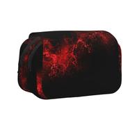 Explosion Burst Red Black Print Portable Pencil Bag Cosmetic Toiletry Multi-Use Bags Cute Large Capacity Daily Use