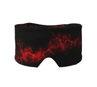 Explosion Burst Red Black Print Sleep Eye and Ear Muffs Mask - Adjustable Yoga Travel Headband, Keep Warm Shading Comfortable Aid