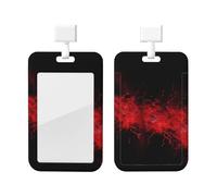 Explosion Burst Red Black Printed Card Badge Holder Id Badge Card Holder Badge Holders with Lanyards for Offices Staff Access Card Metro Card