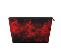 Explosion Burst Red Black Printed Travel Cosmetic Bags with Gold Zipper Makeup Organizer Cosmetic Case Toiletry Bag for Women Mom Girls