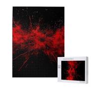 Explosion Burst Red Black Printed Wooden Intelligence Puzzle 38x52 CM, 500 Pieces(boxed) Jigsaw Puzzles Education Game for Adults, Home Decoration Puzzle