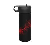 Explosion Burst Red Black Printing The Print 18 Oz Stainless Steel Sports Insulated Kettle with Lid for Adult Men Women