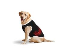 Explosion Burst Red Blackprint Medium Large Pets Vest Outdoor Play Home Lounging Sleeveless Tank Top T-Shirt