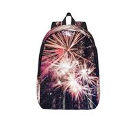 Explosion Firework 3d Canvas Backpack Laptop Bag Adjustable Straps Vintage Casual School Travel Outdoor Work Camping