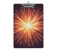 Explosion Firework 3D Clipboard, A4 Acrylic Clipboard with Hanging Hole, Ultra-Light Clip Board - Holds 100 Sheets, Shatterproof Document Holder for Office, 12.5" X 8.5"